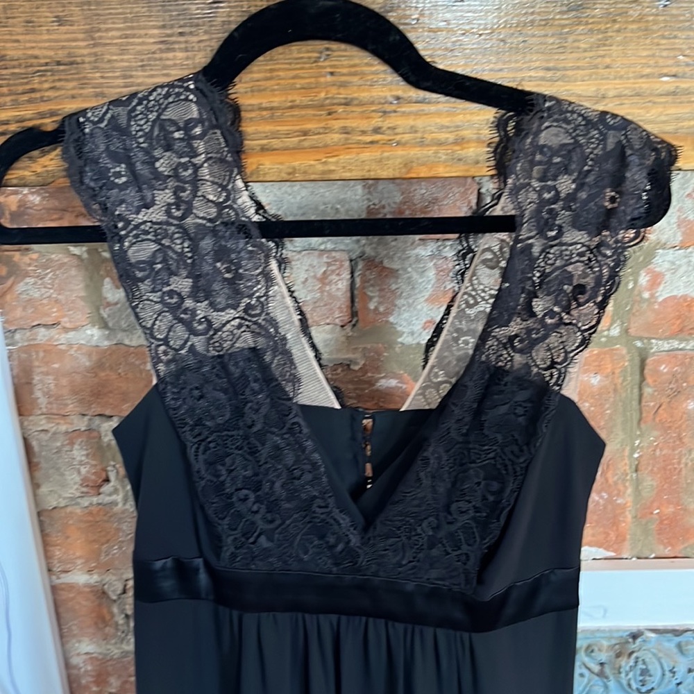 NWOT BCBGMAXAZRIA silk, lace, black cocktail dress, size 4